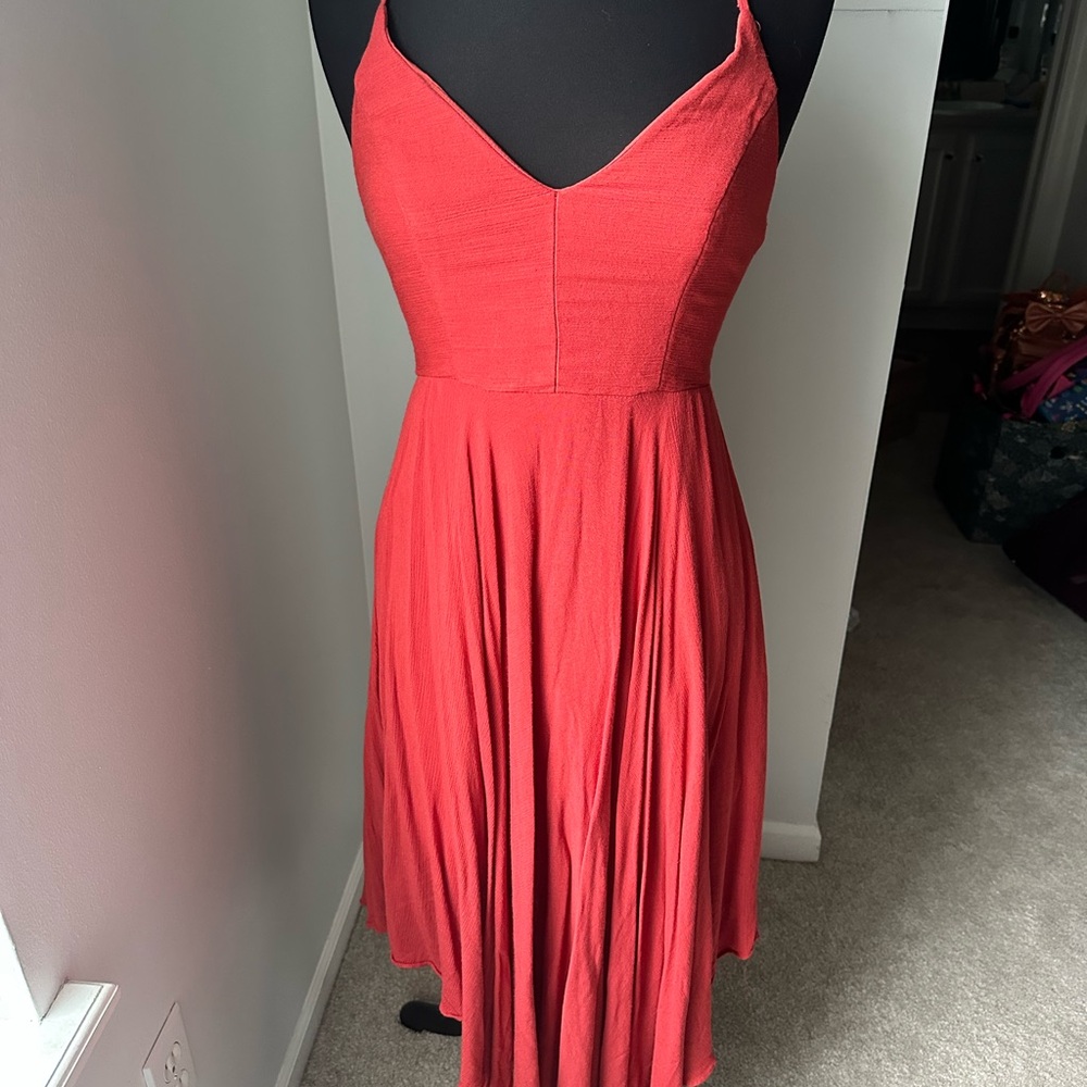 Lulu's Red Strapless Sleeveless Dress